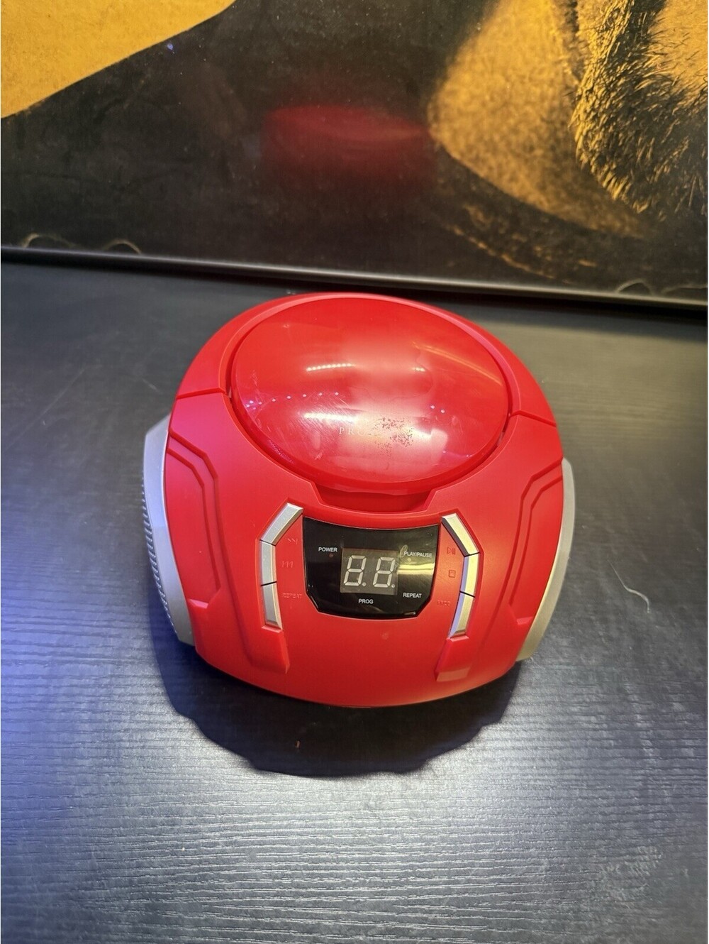 Proscan PRCD261 Red Portable CD Boombox AM/FM Radio AUX-In Tested Working